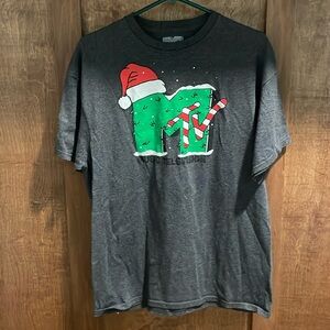 MTV Music Television Christmas Snow Candy Cane Show Logo Size Large